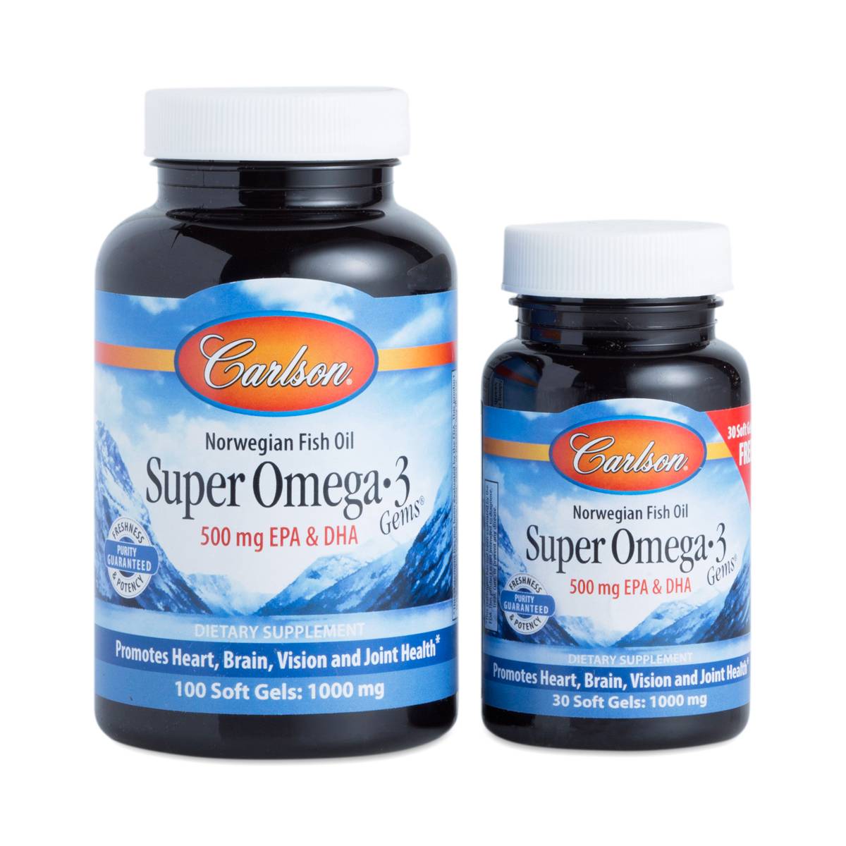 Carlson Labs Wild Caught 600 Mg. Super Omega 3 Gems Dietary Supplement, 100 Soft Gels